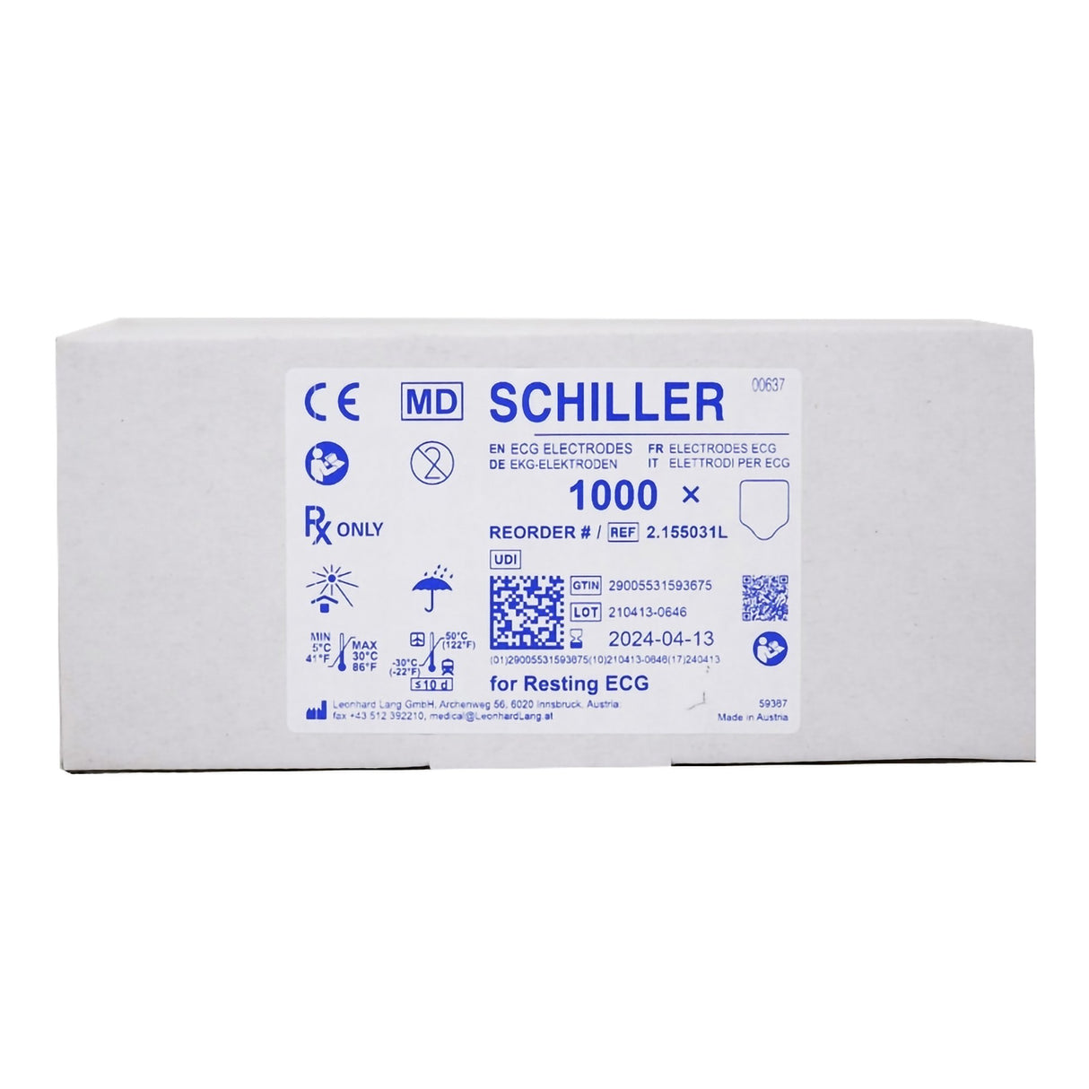 ECG Resting Electrodes Schiller™ Tab Connector Non-Radiolucent for Diagnostics - BeHope