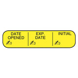 Pre-Printed / Write On Label Apothecary Products® Auxiliary Label Yellow Paper DATE OPENED/EXP. DATE/INITIAL Black Quality Control Label 3/8 X 1-9/16 Inch - BeHope