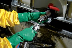 Chemical Protection Glove KleenGuard™ G80 Size 8 Flock Lined Nitrile Green 13 Inch Straight Cuff NonSterile - BeHope