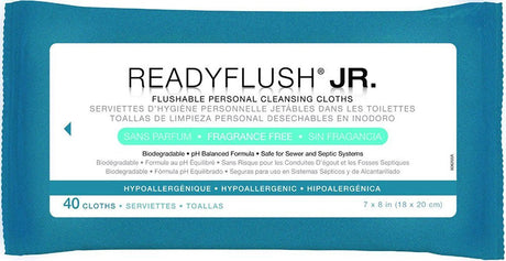 Flushable Personal Wipe ReadyFlush® JR. Soft Pack Unscented 40 Count - BeHope