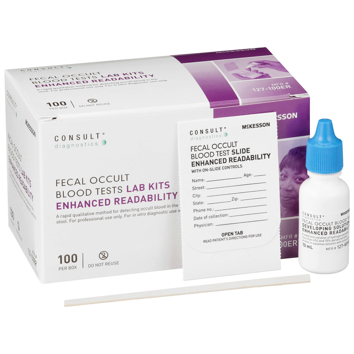 Mckesson Consult™ Guaiac Fecal Occult Blood Test Kit CLIA Waived - BeHope