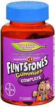 Children's Multivitamin Supplement Flintstones™ with Iron Vitamin A / Ascorbic Acid / Vitamin D / Vitamin E / Vitamin B6 / Vitamin B12 Folic Acid 4,000 IU - 75 mg - 400 IU - 30 IU - 5 mg - 400 mcg Strength Gummy 70 per Bottle Assorted Fruit Flavor - BeHope