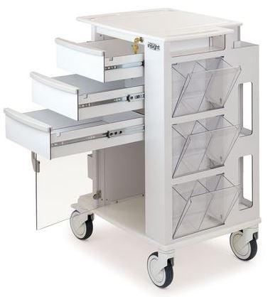 Insight Phlebotomy Cart Aluminum / Polyethylene Frame - BeHope