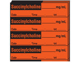 Drug Label Shamrock Syringe Label Succinylcholine mg/mL Date_Time_Int_ Fluorescent Red 1/2 X 1 Inch - BeHope