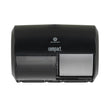 Toilet Tissue Dispenser Compact® 2-Roll Side-by-Side Black Plastic Manual Double Roll Wall Mount - BeHope