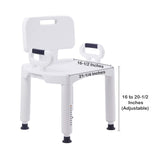 Bath Bench McKesson Removable Arms Plastic Frame Removable Backrest 21-1/4 Inch Seat Width 350 lbs. Weight Capacity - BeHope