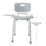 Mckesson Aluminum Bath Bench with Removable Backrest - BeHope