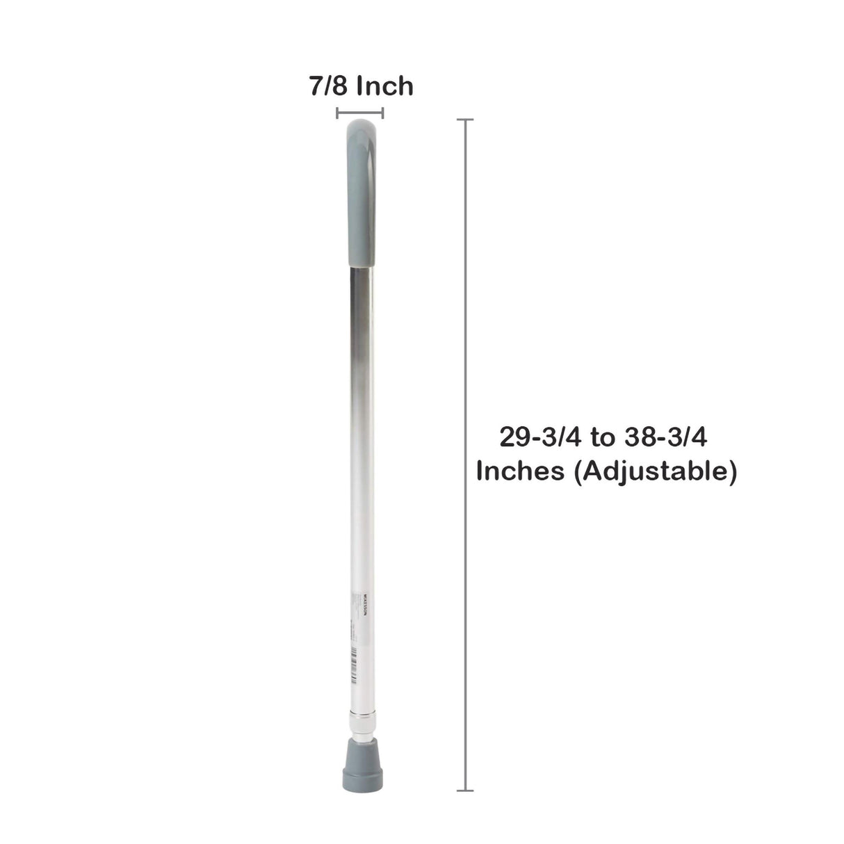 Round Handle Cane McKesson Aluminum 29-3/4 to 38-3/4 Inch Height Chrome - BeHope