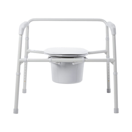 3-in-1 Commode Chair McKesson Fixed Arms Steel Frame Back Bar 13-3/4 Inch Seat Width 650 lbs. Weight Capacity - BeHope