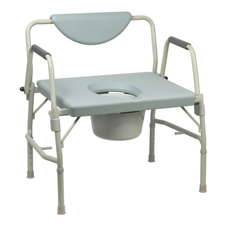 Commode Chair McKesson Drop Arms Steel Frame Padded Backrest 23-1/4 Inch Seat Width 1000 lbs. Weight Capacity - BeHope