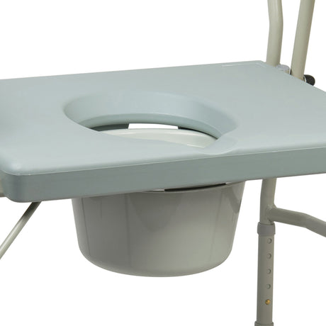 Commode Chair McKesson Drop Arms Steel Frame Padded Backrest 23-1/4 Inch Seat Width 1000 lbs. Weight Capacity - BeHope