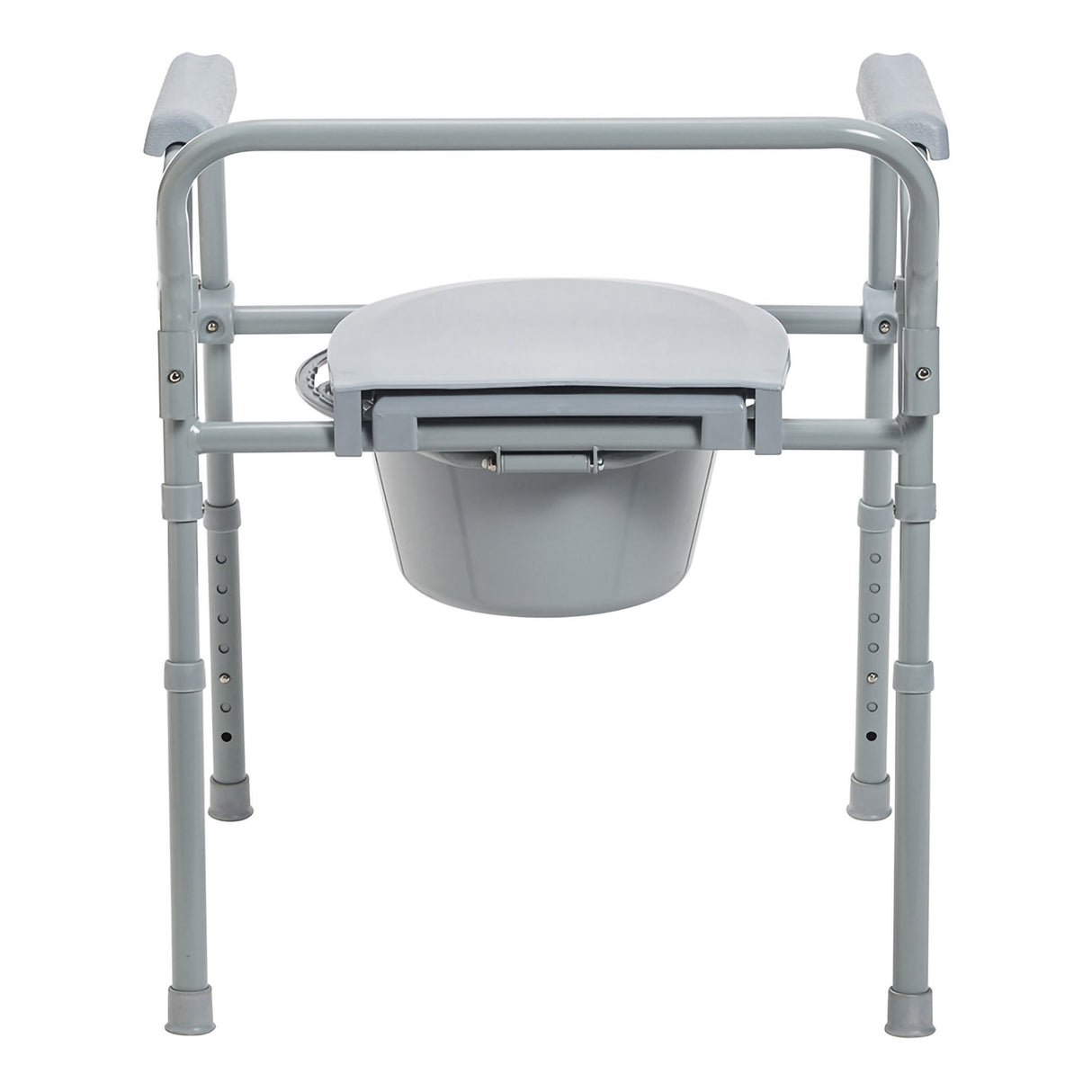 3-in-1 Commode Chair McKesson Fixed Arms Steel Frame Back Bar 13-1/2 Inch Seat Width 350 lbs. Weight Capacity - BeHope