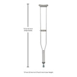 Underarm Crutches McKesson Tall Adult 5 Foot 10 Inch to 6 Foot 6 Inch User Height Aluminum Frame 350 lbs. Weight Capacity - BeHope