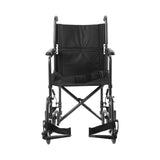 Transport Chair McKesson 19 Inch Seat Width Full Length Arm Swing-Away Footrest Steel Frame with Silver Vein Finish - BeHope