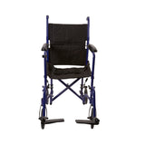 Transport Chair McKesson 19 Inch Seat Width Full Length Arm Swing-Away Footrest Aluminum Frame with Blue Finish - BeHope