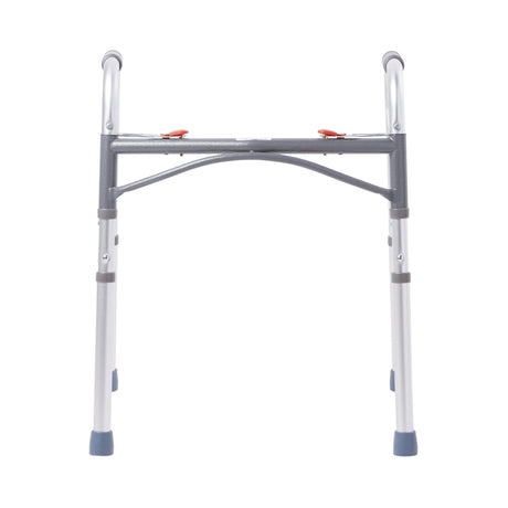 Dual Release Folding Walker Adjustable Height McKesson Aluminum Frame 350 lbs. Weight Capacity 25 to 32 Inch Height - BeHope