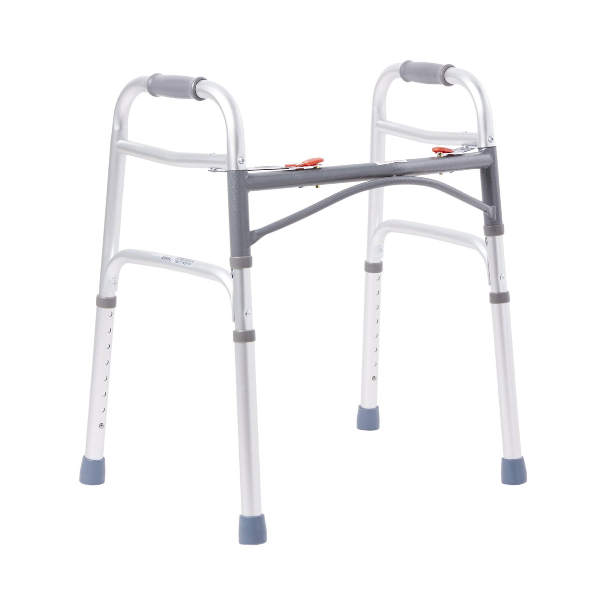 Dual Release Folding Walker Adjustable Height McKesson Aluminum Frame 350 lbs. Weight Capacity 25 to 32 Inch Height - BeHope