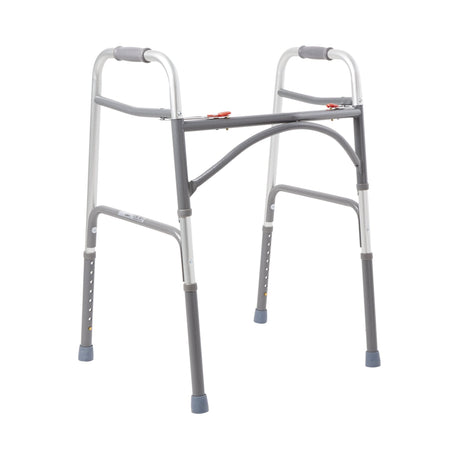 Bariatric Dual Release Folding Walker Adjustable Height McKesson Steel Frame 500 lbs. Weight Capacity 32-1/2 to 39 Inch Height - BeHope