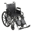 Wheelchair McKesson Dual Axle Desk Length Arm Swing-Away Footrest Black Upholstery 16 Inch Seat Width Adult 250 lbs. Weight Capacity - BeHope
