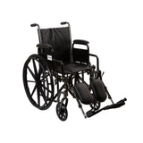 Wheelchair McKesson Dual Axle Desk Length Arm Swing-Away Elevating Legrest Black Upholstery 16 Inch Seat Width Adult 250 lbs. Weight Capacity - BeHope