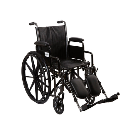 Wheelchair McKesson Dual Axle Desk Length Arm Swing-Away Elevating Legrest Black Upholstery 16 Inch Seat Width Adult 250 lbs. Weight Capacity - BeHope