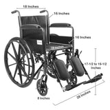 McKesson Standard Wheelchair with Swing Away Elevating Leg Rests - BeHope