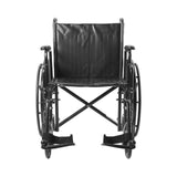 Wheelchair McKesson Dual Axle Desk Length Arm Swing-Away Footrest Black Upholstery 20 Inch Seat Width Adult 350 lbs. Weight Capacity - BeHope