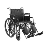 Wheelchair McKesson Dual Axle Desk Length Arm Swing-Away Elevating Legrest Black Upholstery 20 Inch Seat Width Adult 350 lbs. Weight Capacity - BeHope