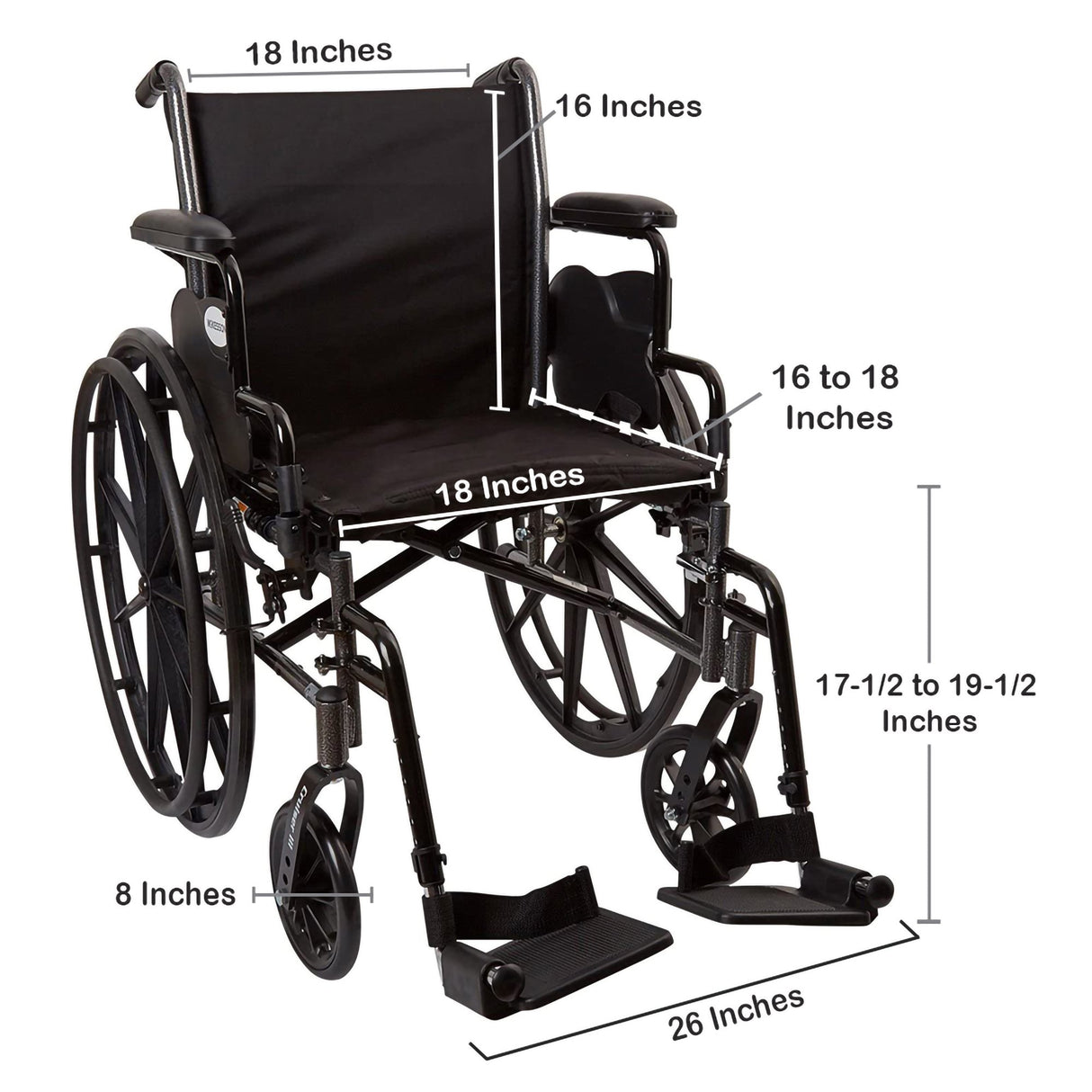 Wheelchair McKesson Lightweight Dual Axle Flip Back Desk Arms Swing Away Footrests - BeHope