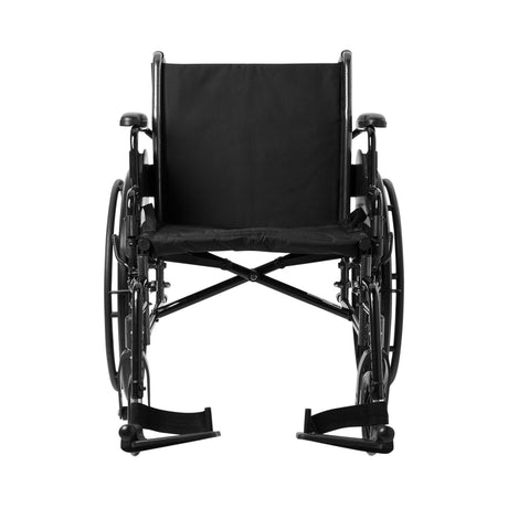 Lightweight Wheelchair McKesson Dual Axle Desk Length Arm Swing-Away Footrest Black Upholstery 20 Inch Seat Width Adult 300 lbs. Weight Capacity - BeHope