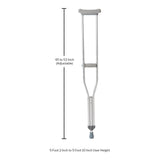 Underarm Crutches McKesson Adult 5 Foot 2 Inch to 5 Foot 10 Inch User Height Aluminum Frame 350 lbs. Weight Capacity - BeHope