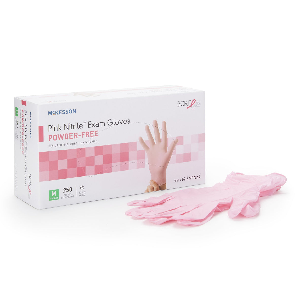 Exam Glove McKesson Pink Nitrile Nonsterile Breast Cancer Awareness - BeHope
