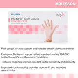 Exam Glove McKesson Pink Nitrile Nonsterile Breast Cancer Awareness - BeHope