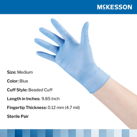 Mckesson Confiderm® Sterile Nitrile Exam Gloves with Textured Fingertips - BeHope