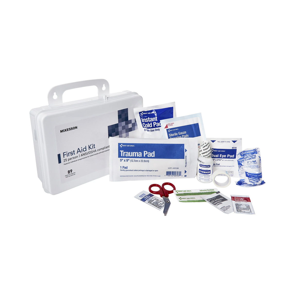 First Aid Kit McKesson 25 Person Plastic Case - BeHope