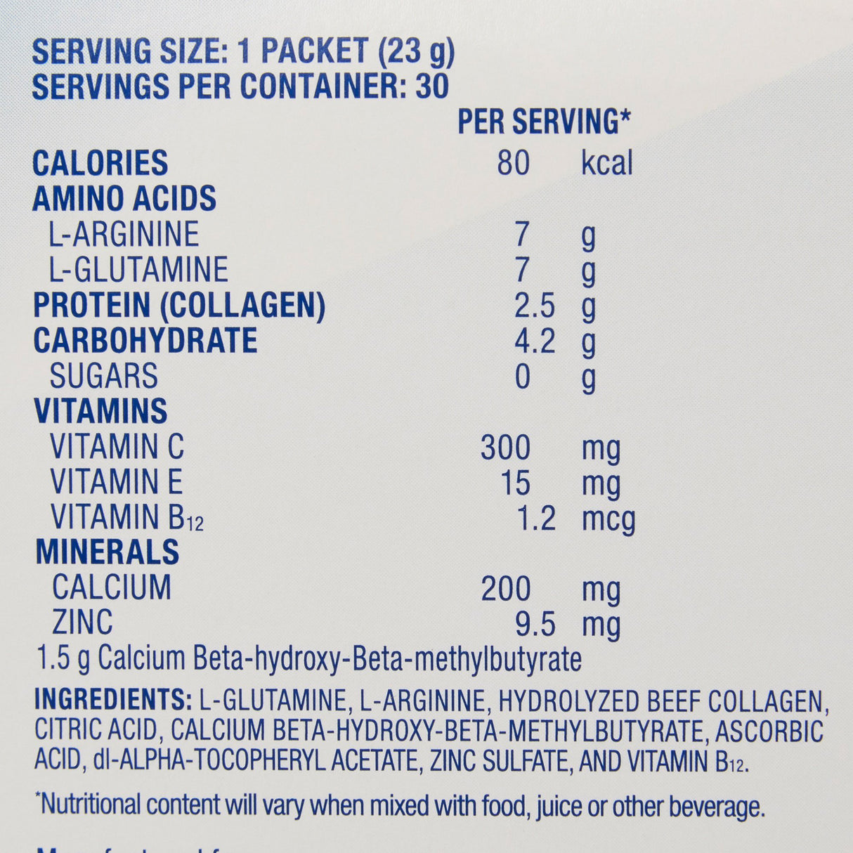 Oral Supplement Juven® Unflavored Powder 0.81 oz. Individual Packet - BeHope