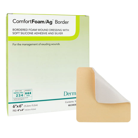 Silver Foam Dressing Comfortfoam/ag™ Border Self-Adherent Antibacterial - BeHope