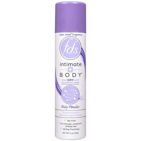Deodorant FDS® Intimate+Body Aerosol Spray 2 oz. Baby Fresh Scent - BeHope
