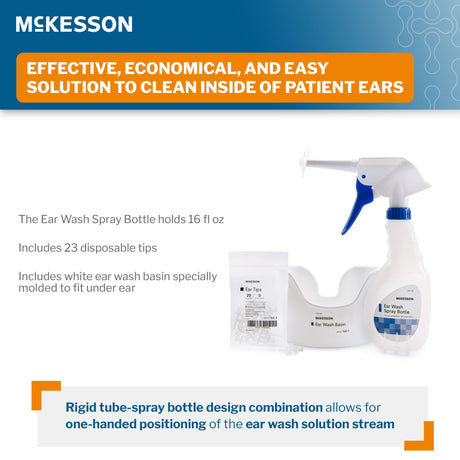 McKesson Ear Wash System Kit with Rigid Spray Bottle - BeHope