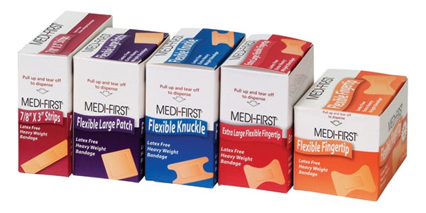 Adhesive Strip Medi-FirstÂ® Extra Heavy Weight Fabric Tan 7/8 X 1-1/2 Inch Sterile - BeHope