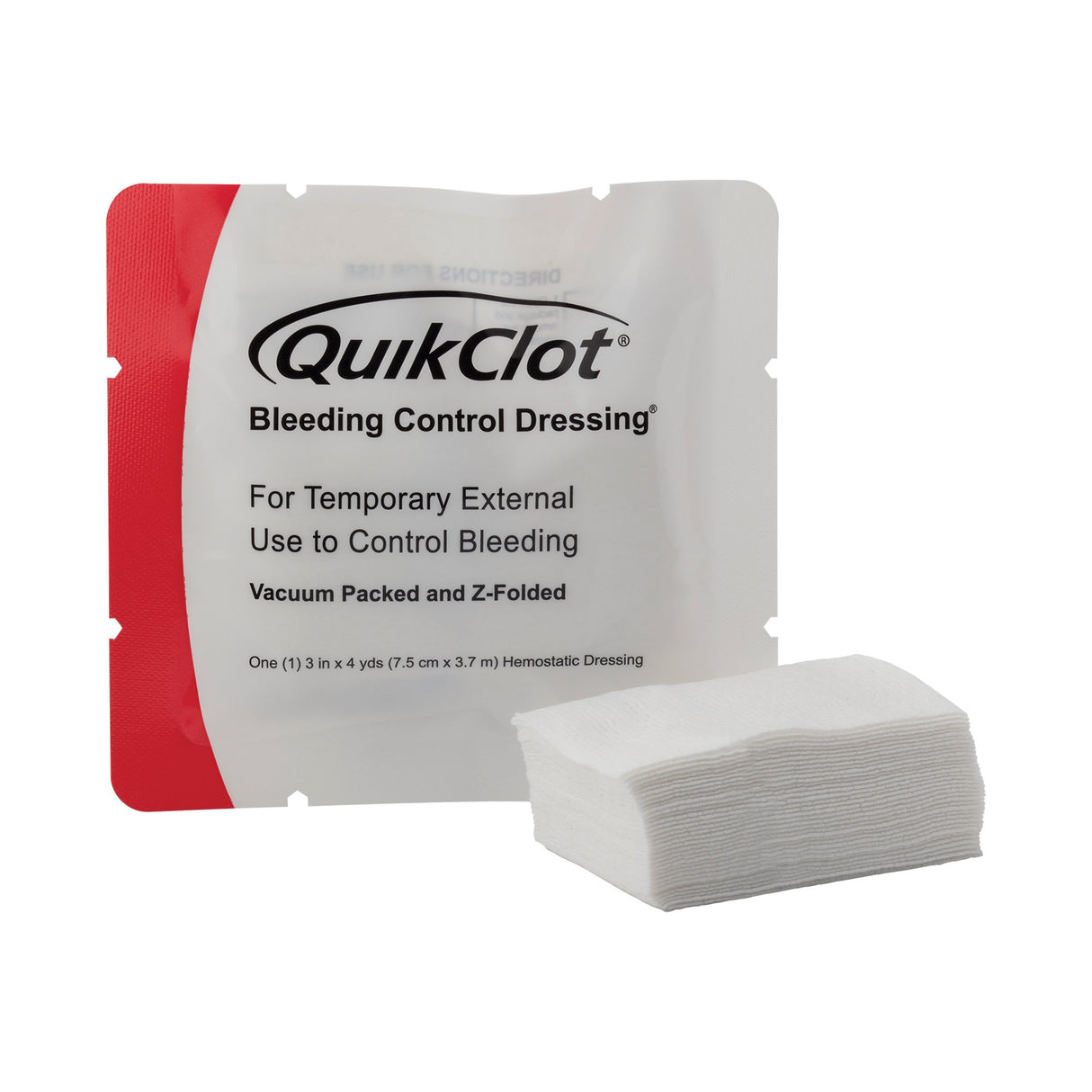 Hemostatic Dressing QuikClotÂ® 3 Inch X 12 Foot 1 per Pack Sterile - BeHope
