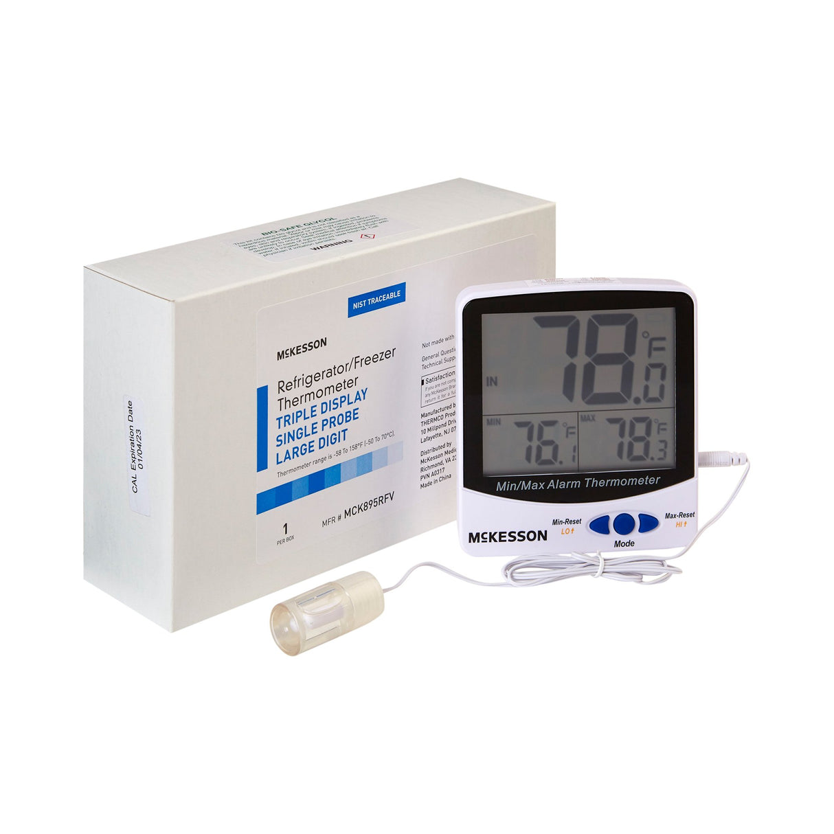 McKesson Digital Refrigerator Freezer Thermometer Alarm NIST Certified - BeHope