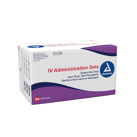 Primary IV Administration Set Dynarex Gravity Flow Regulator Sterile Non-pyrogenic - BeHope