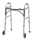 Walker Folding 2-button Adult Alum W/5 Wheels (drive) - BeHope