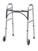 Walker Folding 2-button Adult Alum W/5 Wheels (drive) - BeHope