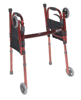 Deluxe Folding Travel Walker Red