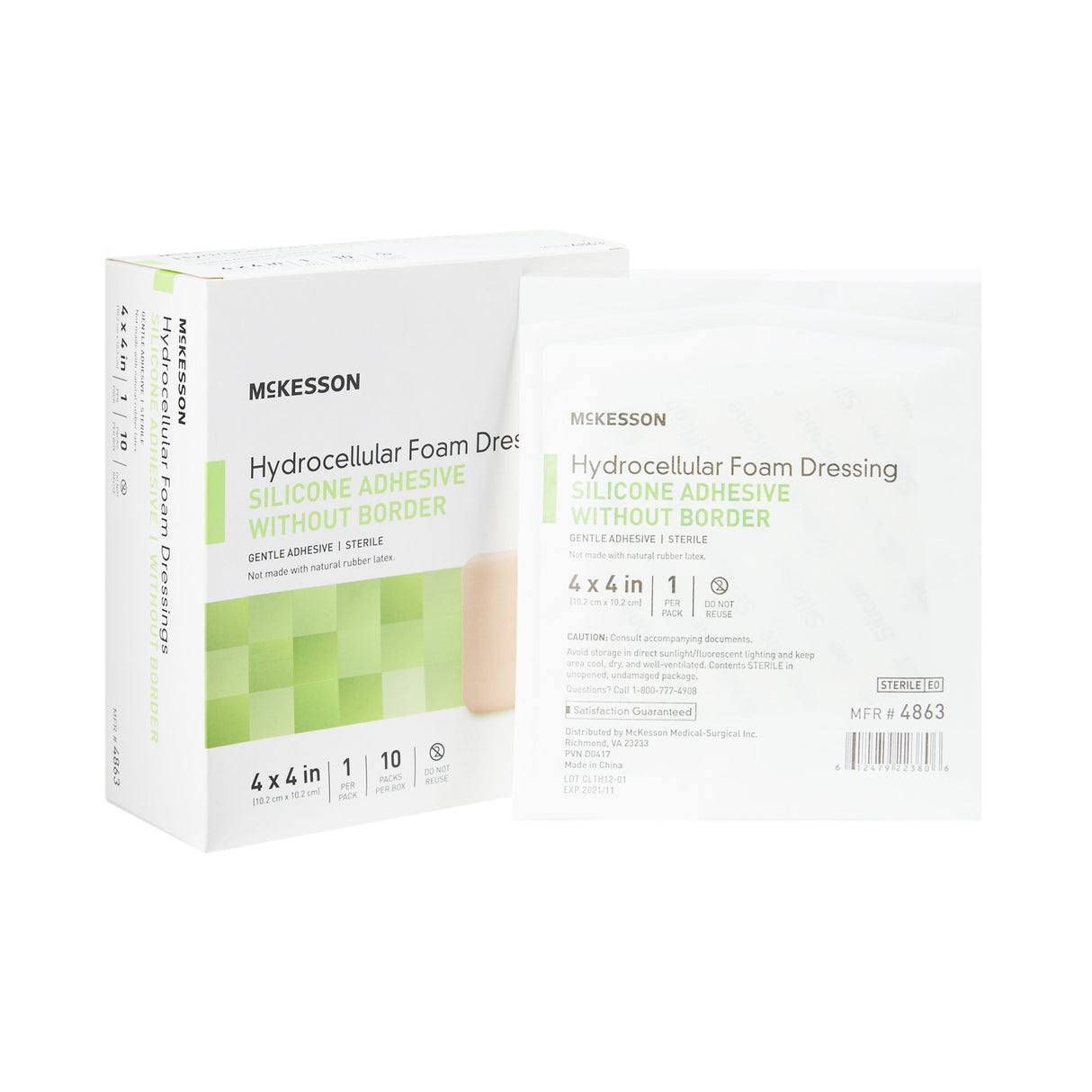 Foam Dressing Mckesson Film Backing for Acute Chronic Wounds Sterile - BeHope