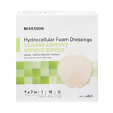 Foam Dressing McKesson 7 X 7 Inch Without Border Film Backing Silicone Gel Adhesive Sacral Sterile - BeHope