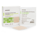 Thin Foam Dressing McKesson Lite 3 X 3 Inch Without Border Film Backing Silicone Gel Adhesive Square Sterile - BeHope