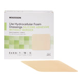 Thin Foam Dressing McKesson Lite 6 X 6 Inch Without Border Film Backing Silicone Gel Adhesive Square Sterile - BeHope